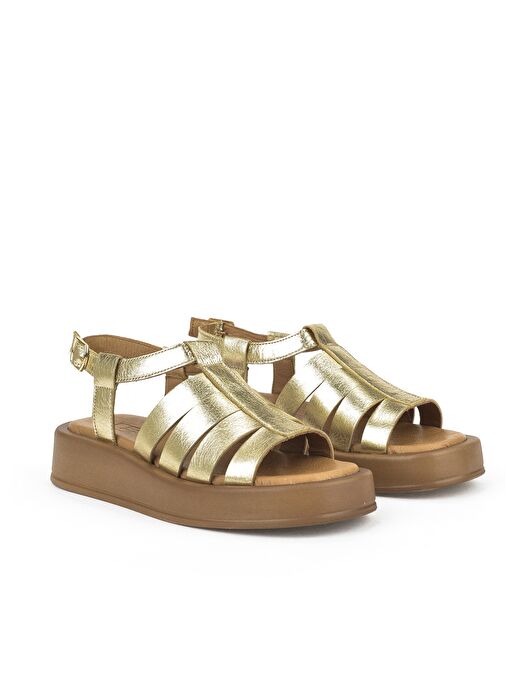 Ziya, Hakiki Deri Kadın Sandalet 1511033Z23069 Gold - Görsel 3