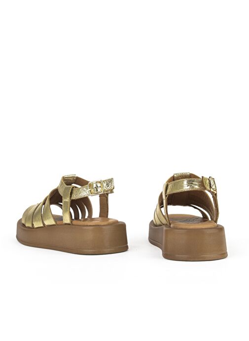 Ziya, Hakiki Deri Kadın Sandalet 1511033Z23069 Gold - Görsel 4