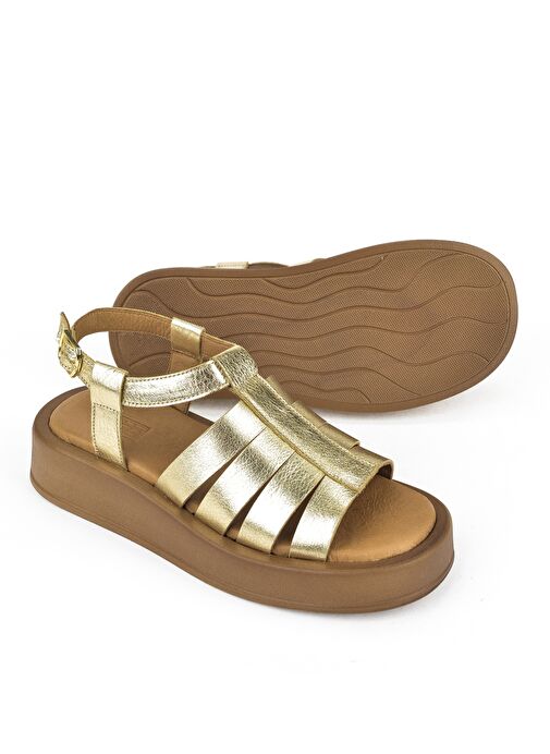 Ziya, Hakiki Deri Kadın Sandalet 1511033Z23069 Gold - Görsel 5