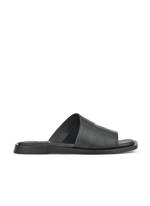 Ziya, Hakiki Deri Kadın Terlik 1511033ZFATOU Siyah - Görsel 2