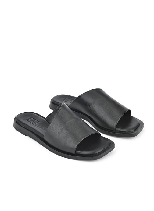 Ziya, Hakiki Deri Kadın Terlik 1511033ZFATOU Siyah - Görsel 3