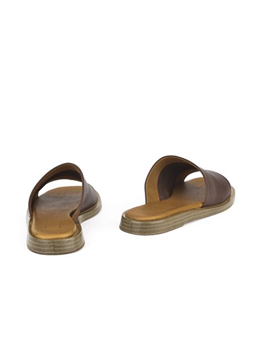 Ziya, Hakiki Deri Kadın Terlik 1511033ZFATOU Kahve - Görsel 4