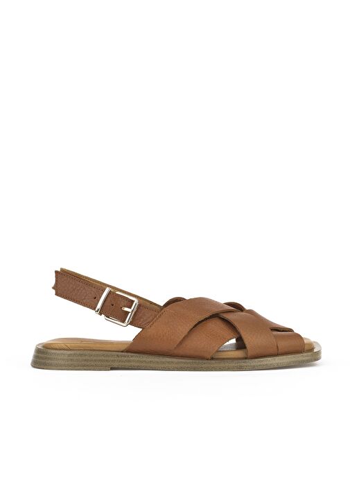 Ziya, Hakiki Deri Kadın Sandalet 1511033Z25014 Taba - Görsel 2