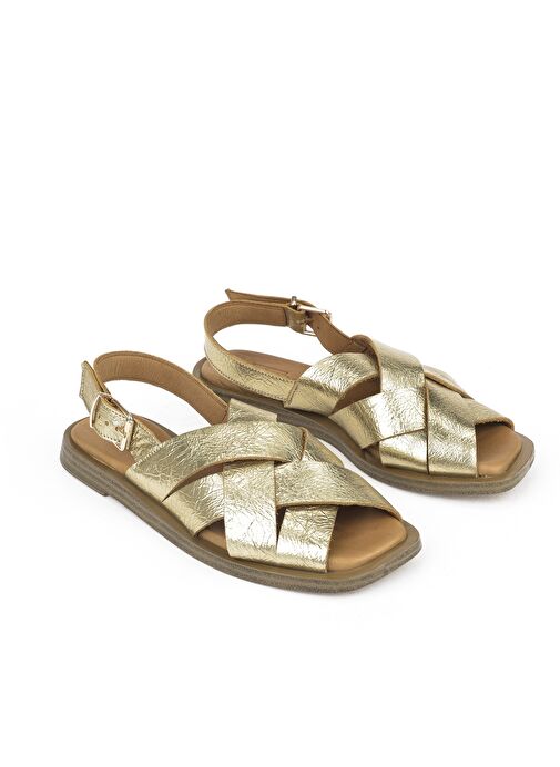 Ziya, Hakiki Deri Kadın Sandalet 1511033Z25014 Gold - Görsel 3