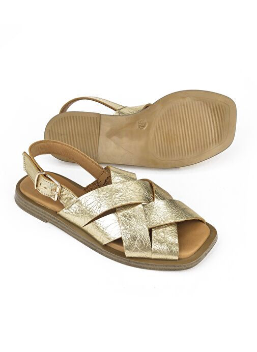 Ziya, Hakiki Deri Kadın Sandalet 1511033Z25014 Gold - Görsel 5