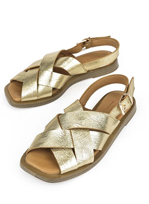 Ziya, Hakiki Deri Kadın Sandalet 1511033Z25014 Gold - Görsel 6