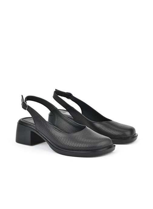 Ziya, Kadın Hakiki Deri Topuklu Sandalet 151992Z8001 Siyah - Görsel 3