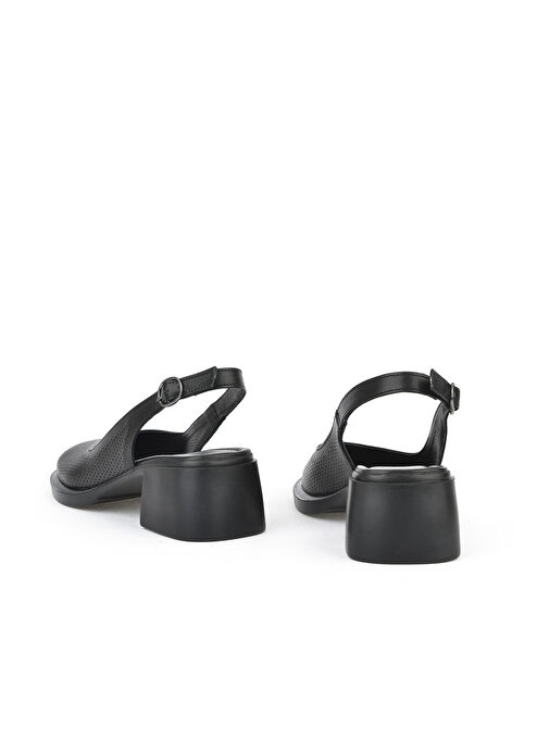 Ziya, Kadın Hakiki Deri Topuklu Sandalet 151992Z8001 Siyah - Görsel 4