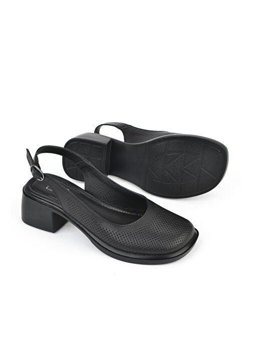 Ziya, Kadın Hakiki Deri Topuklu Sandalet 151992Z8001 Siyah - Görsel 5
