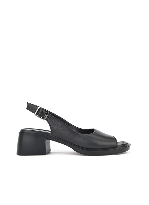 Ziya Siyah Kadın Deri Topuklu Sandalet 151992Z8004_000 - Görsel 2