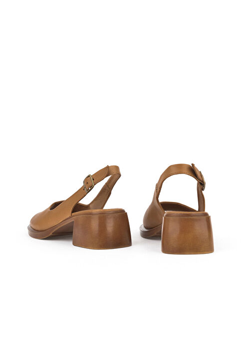 Ziya, Kadın Hakiki Deri Topuklu Sandalet 151992Z8004 Taba - Görsel 4