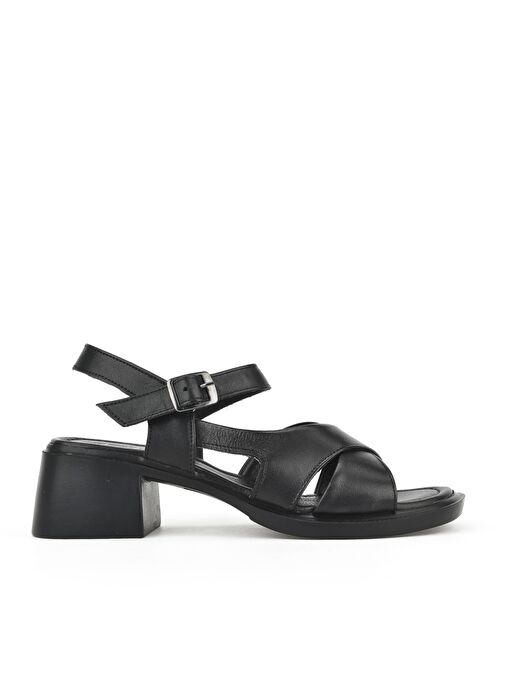 Ziya, Kadın Hakiki Deri Topuklu Sandalet 151992Z8002 Siyah - Görsel 2