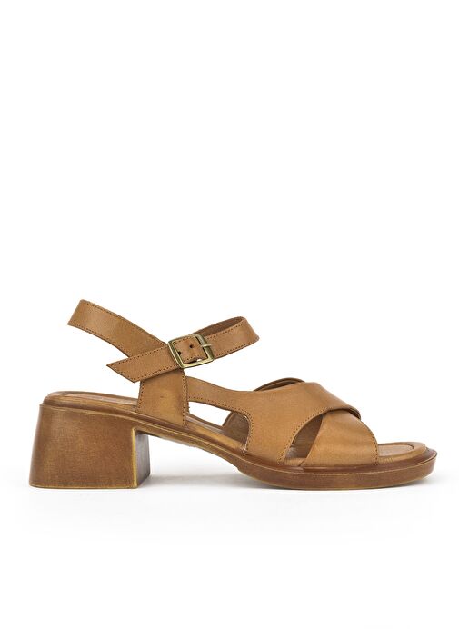 Ziya, Kadın Hakiki Deri Topuklu Sandalet 151992Z8002 Taba - Görsel 2