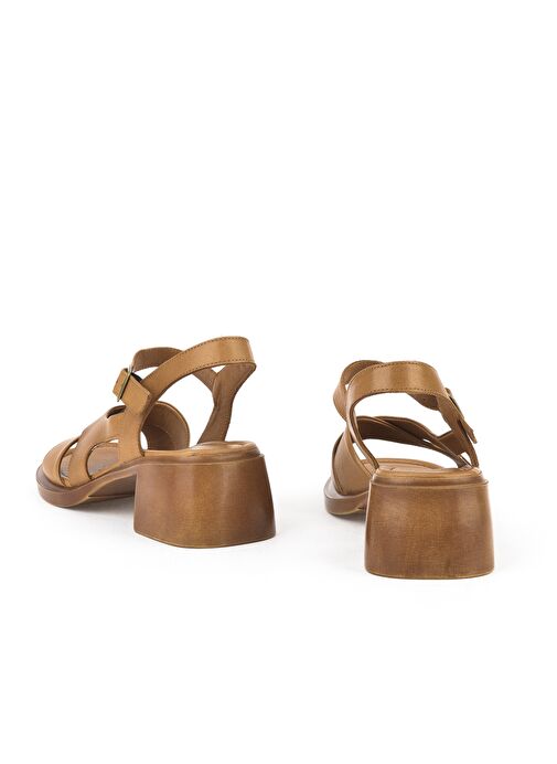 Ziya, Kadın Hakiki Deri Topuklu Sandalet 151992Z8002 Taba - Görsel 4
