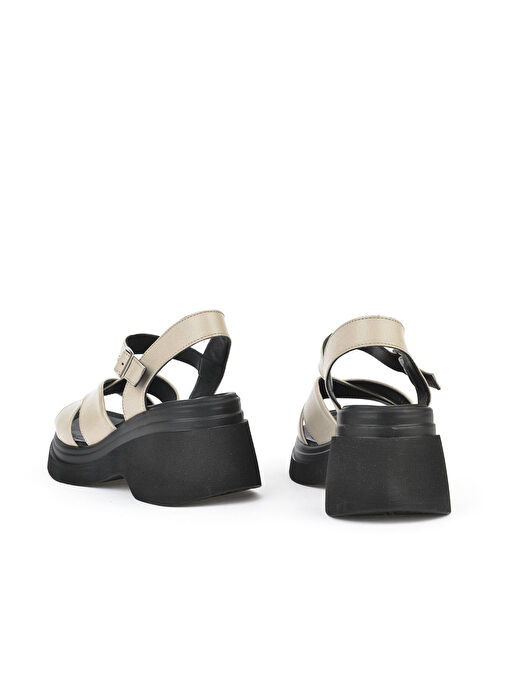 Ziya, Kadın Hakiki Deri Topuklu Sandalet 151992Z64004 Buz - Görsel 4