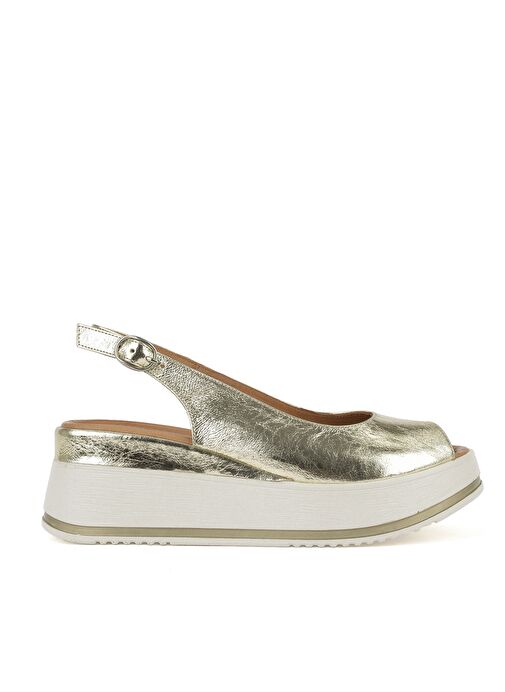 Ziya, Kadın Hakiki Deri Topuklu Sandalet 151992Z50000 Altın - Görsel 2