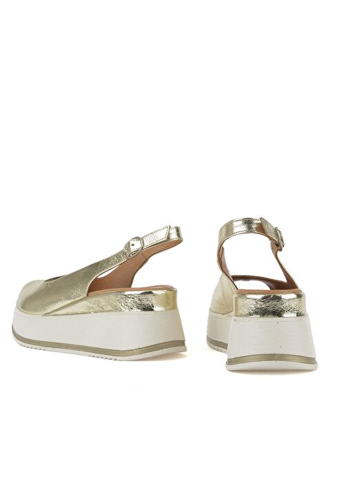 Ziya, Kadın Hakiki Deri Topuklu Sandalet 151992Z50000 Altın - Görsel 4