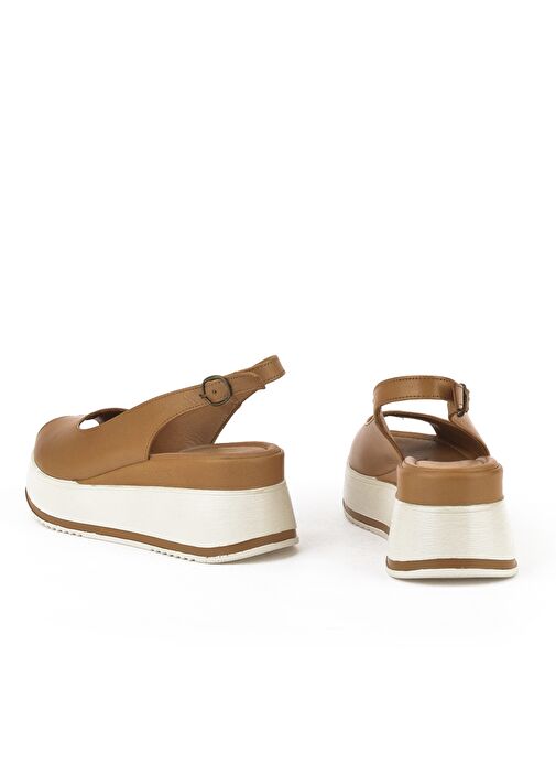 Ziya, Kadın Hakiki Deri Topuklu Sandalet 151992Z50000 Taba - Görsel 4