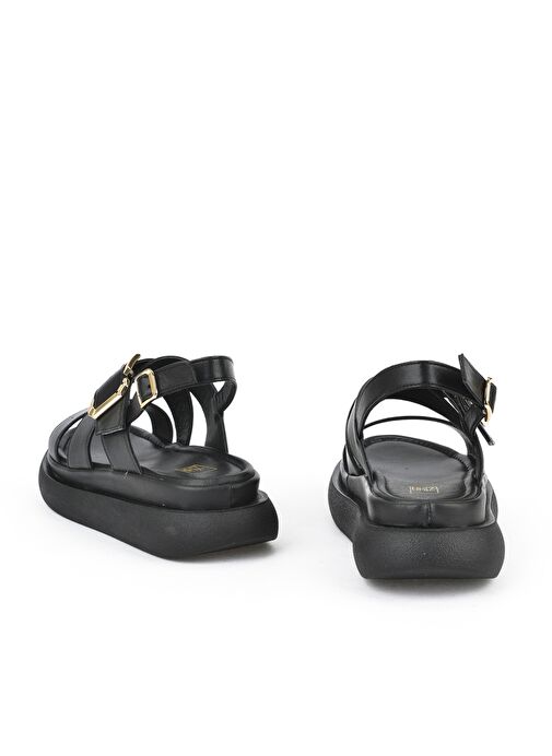 Ziya, Kadın Hakiki Deri Topuklu Sandalet 151992Z302 Siyah - Görsel 4