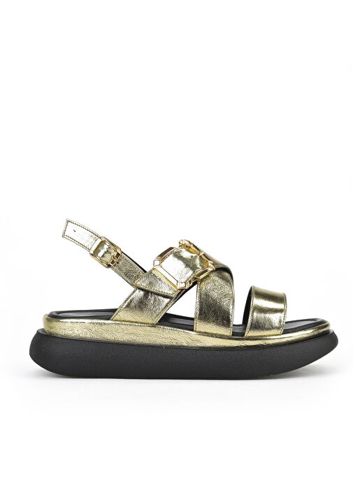 Ziya, Kadın Hakiki Deri Topuklu Sandalet 151992Z302 Altın - Görsel 2