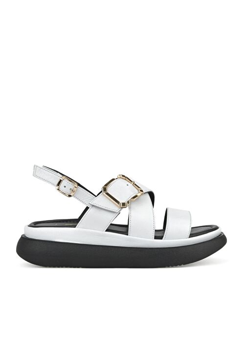 Ziya, Kadın Hakiki Deri Topuklu Sandalet 151992Z302 Beyaz - Görsel 2