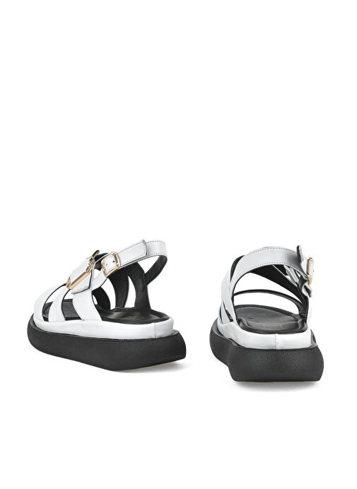 Ziya, Kadın Hakiki Deri Topuklu Sandalet 151992Z302 Beyaz - Görsel 4