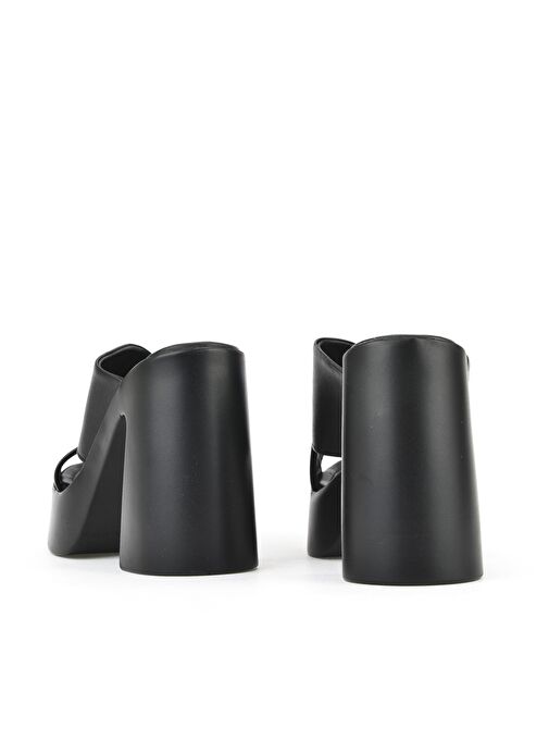 Ziya, Kadın Hakiki Deri Topuklu Terlik 151992Z66001 Siyah - Görsel 4