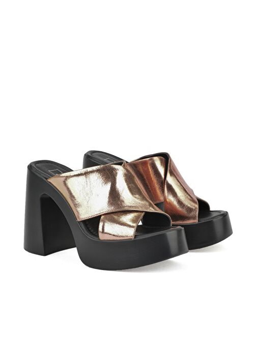 Ziya, Kadın Hakiki Deri Topuklu Terlik 151992Z66001 Rose - Görsel 3