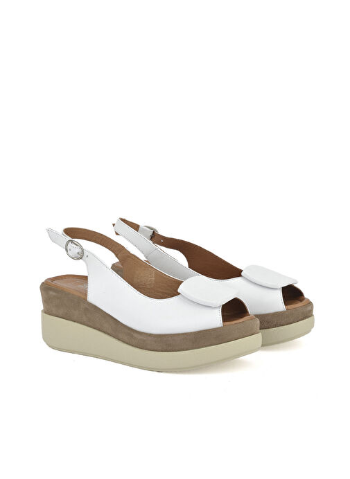 Ziya Beyaz Kadın Deri Topuklu Sandalet 151992Z21010S_500 - Görsel 3