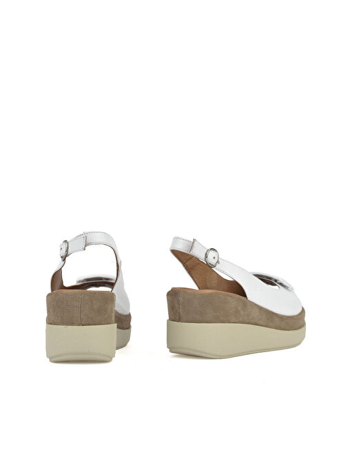 Ziya Beyaz Kadın Deri Topuklu Sandalet 151992Z21010S_500 - Görsel 4