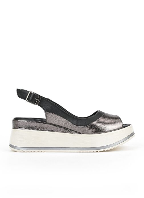 Ziya, Kadın Hakiki Deri Dolgu Topuk Sandalet 151992Z50020 Siyah - Görsel 2