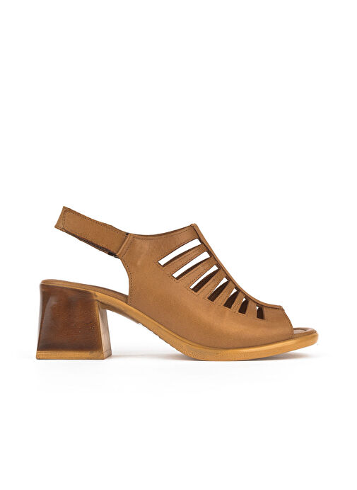 Ziya, Kadın Hakiki Deri Topuklu Sandalet 151992Z12001 Taba - Görsel 2