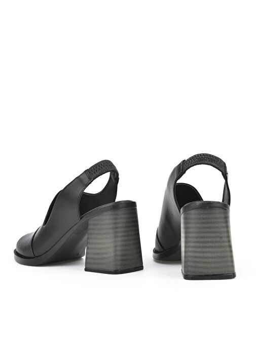 Ziya, Kadın Hakiki Deri Topuklu Sandalet 151992Z54004 Siyah - Görsel 4