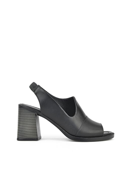 Ziya, Kadın Hakiki Deri Topuklu Sandalet 151992Z54004 Siyah - Görsel 2