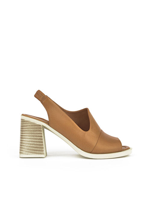 Ziya, Kadın Hakiki Deri Topuklu Sandalet 151992Z54004 Taba - Görsel 2