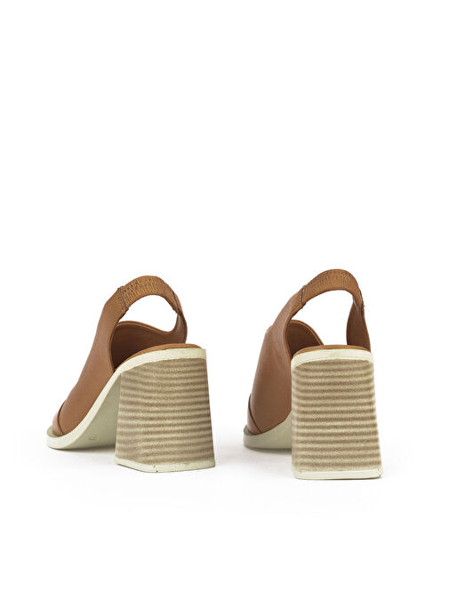 Ziya, Kadın Hakiki Deri Topuklu Sandalet 151992Z54004 Taba - Görsel 4