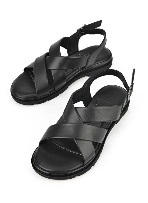 Ziya, Kadın Hakiki Deri Sandalet 1511032Z8302 Siyah - Görsel 6