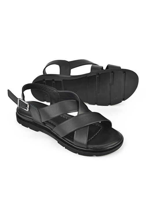Ziya, Kadın Hakiki Deri Sandalet 1511032Z8302 Siyah - Görsel 5