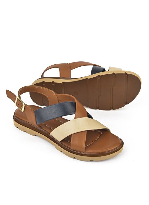 Ziya, Kadın Hakiki Deri Sandalet 1511032Z8302 Taba - Görsel 5