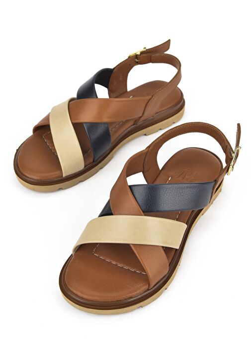 Ziya, Kadın Hakiki Deri Sandalet 1511032Z8302 Taba - Görsel 6