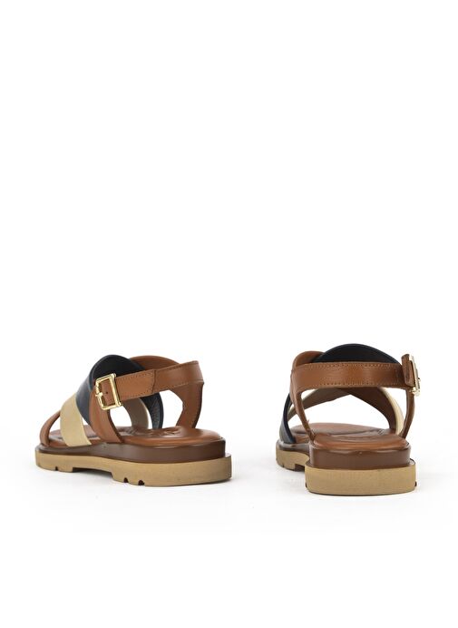 Ziya, Kadın Hakiki Deri Sandalet 1511032Z8302 Taba - Görsel 4