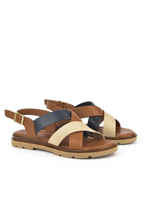 Ziya, Kadın Hakiki Deri Sandalet 1511032Z8302 Taba - Görsel 3