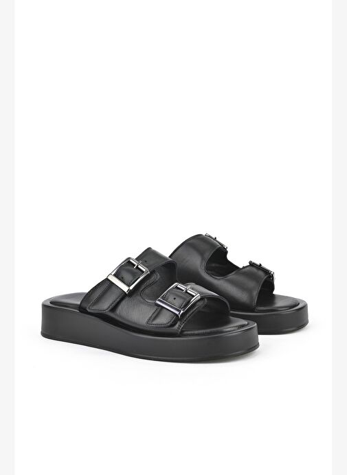 Ziya, Kadın Hakiki Deri Terlik 1511032Z5009 Siyah - Görsel 3