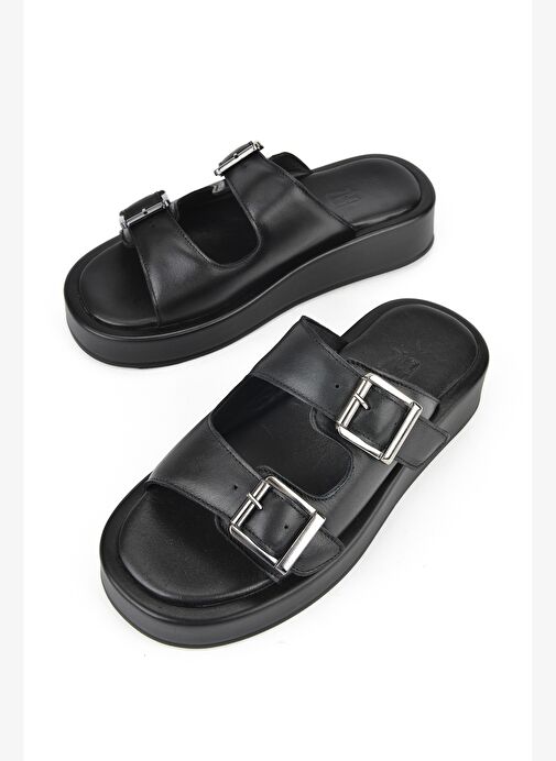 Ziya, Kadın Hakiki Deri Terlik 1511032Z5009 Siyah - Görsel 6