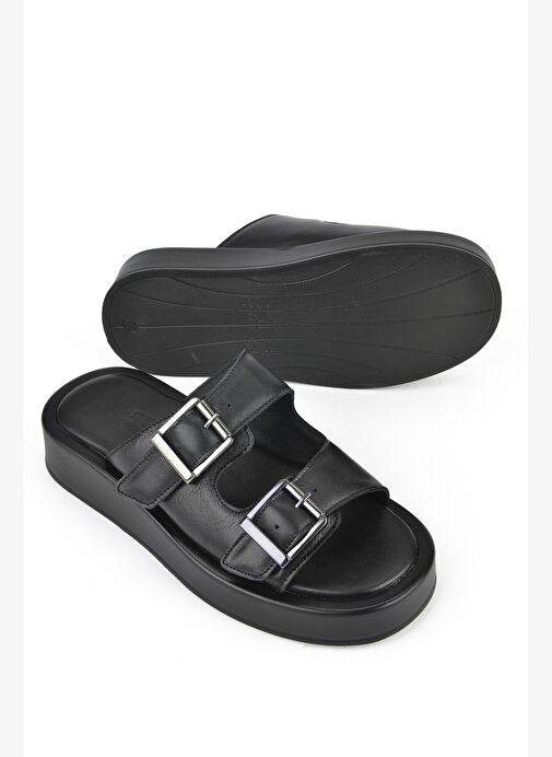 Ziya, Kadın Hakiki Deri Terlik 1511032Z5009 Siyah - Görsel 5