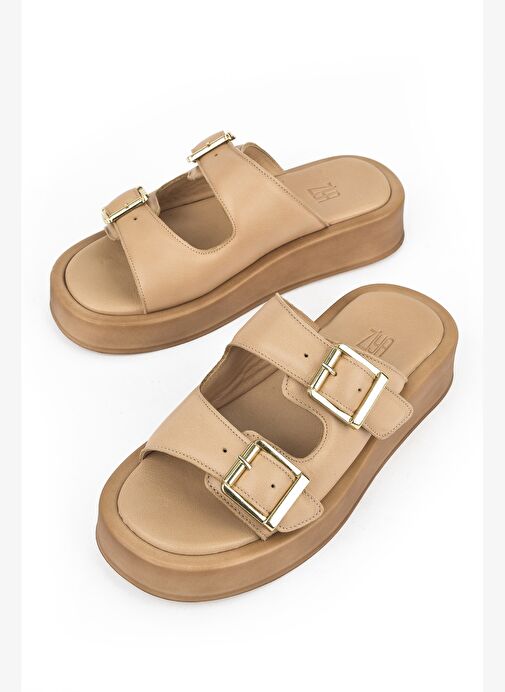 Ziya, Kadın Hakiki Deri Terlik 1511032Z5009 Nude - Görsel 6