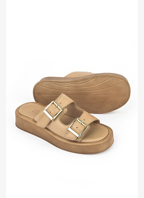 Ziya, Kadın Hakiki Deri Terlik 1511032Z5009 Nude - Görsel 5