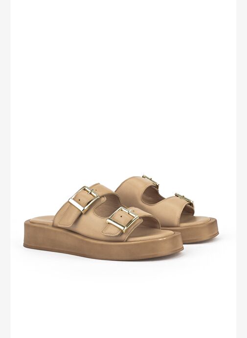 Ziya, Kadın Hakiki Deri Terlik 1511032Z5009 Nude - Görsel 3