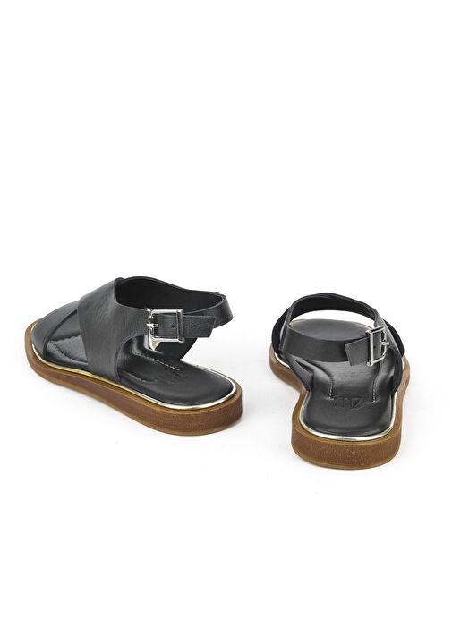 Ziya, Kadın Hakiki Deri Sandalet 1511032Z11500 Siyah - Görsel 4
