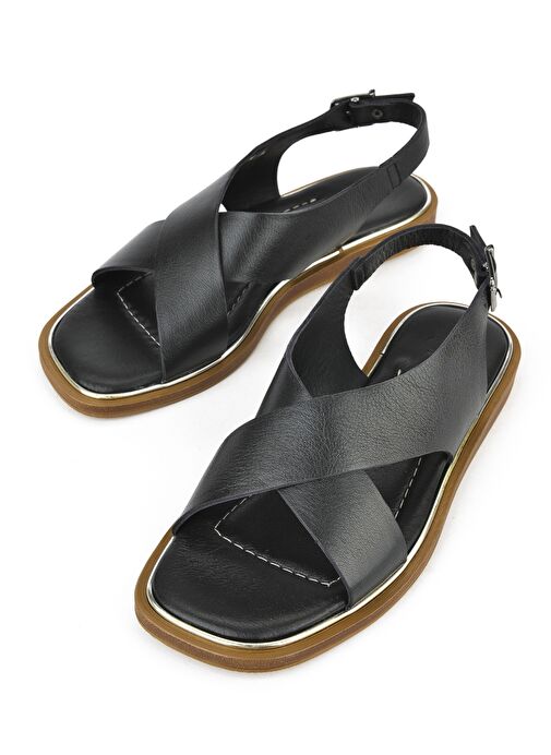 Ziya, Kadın Hakiki Deri Sandalet 1511032Z11500 Siyah - Görsel 6
